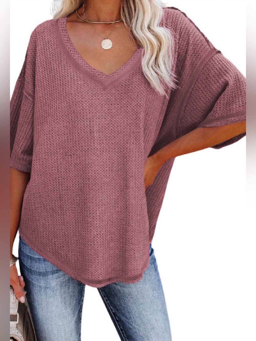 Waffle Knit Blouse